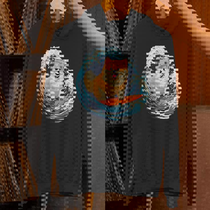 ポメラニアン 面白いtシャツ 犬 イヌ サーフィン 夏 かわいい メンズ 子供 おもしろ 服 グッズ ネタ パーカー