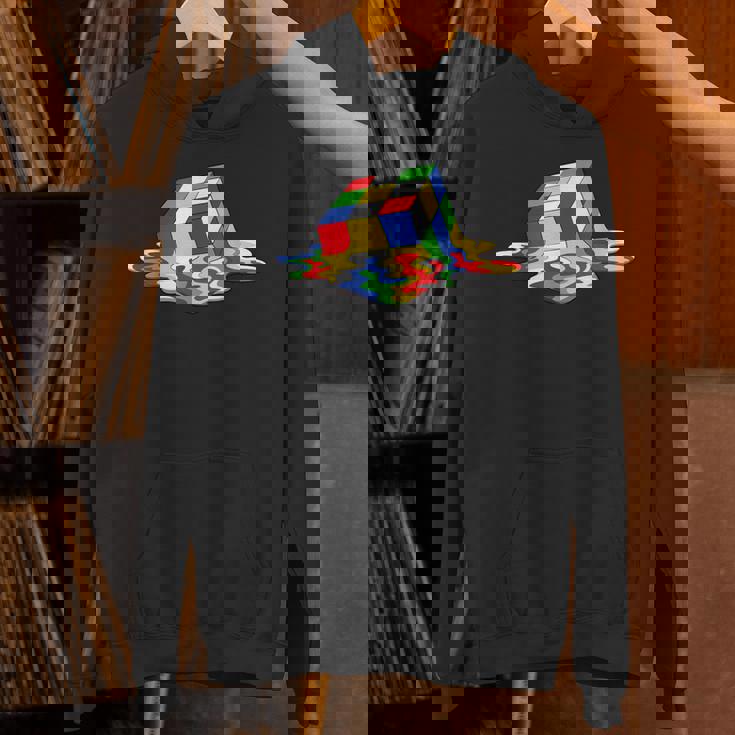 ルービックキューブパズル 溶けるクールなグラフィックデザイン パーカー