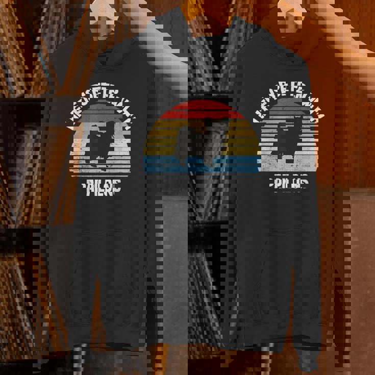 レトロパピヨン 犬 ギフト パーカー