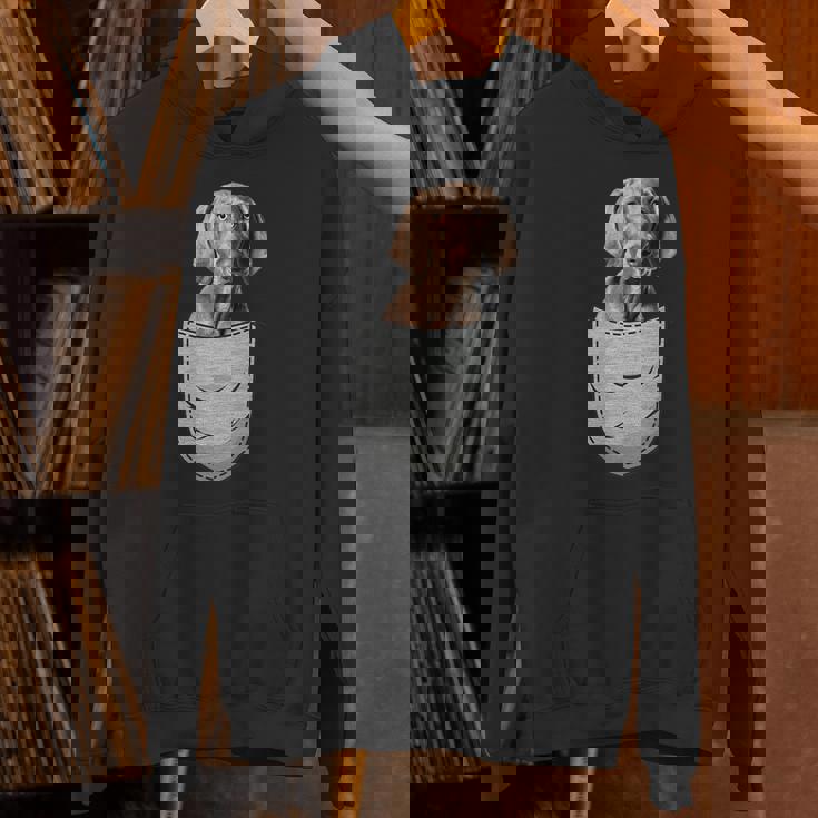 ワイマラナーラナー胸ポケット犬の飼い主 パーカー