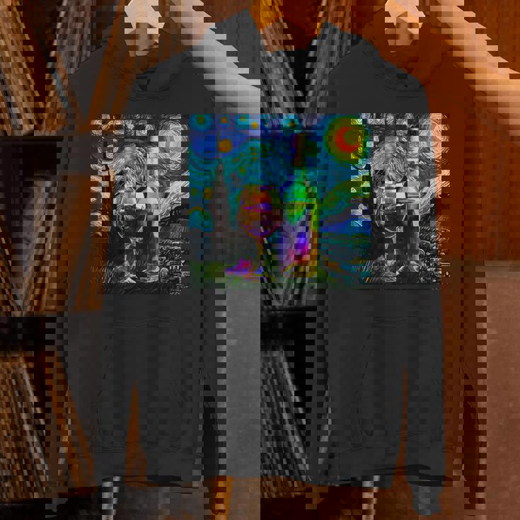 ワイン 酒 面白いtシャツ ゴッホ 星月夜 飲み おもしろ 飲み会 のんべえ メンズ 居酒屋 ネタ パーカー