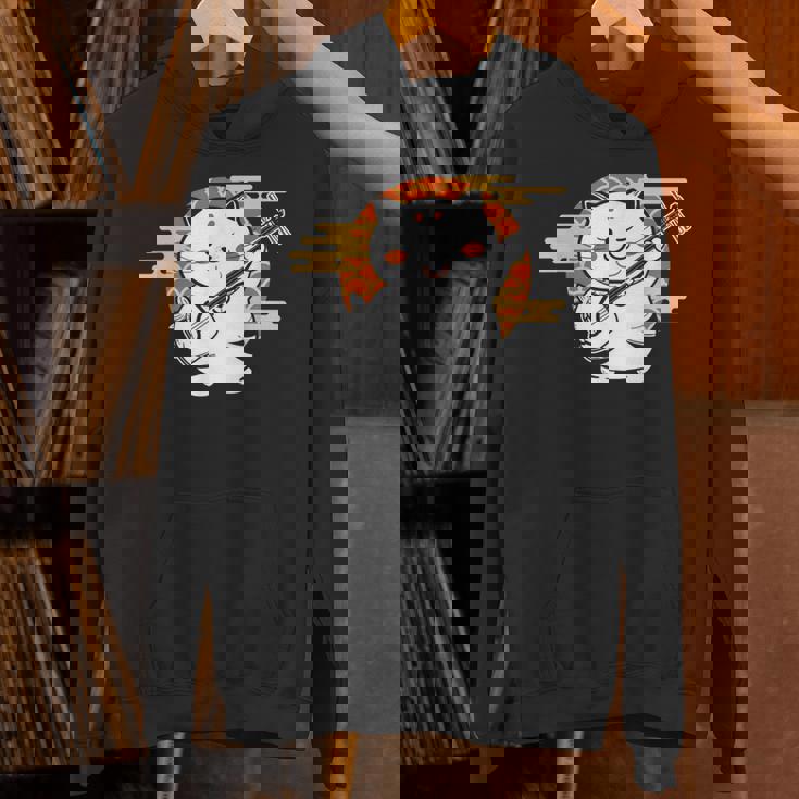 三味線で遊ぶ猫 Hoodie