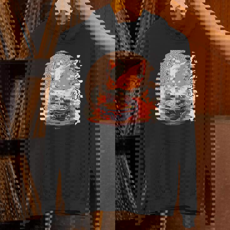 九尾の狐、ラーメンを食べる九尾の狐 パーカー