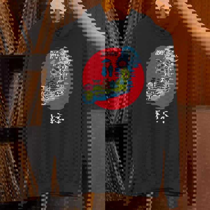 地図舞妓 日本のお土産 長袖tシャツ パーカー