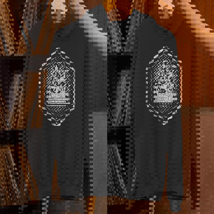 大工のギルドサイン 胸に伝統的な六角形 パーカー