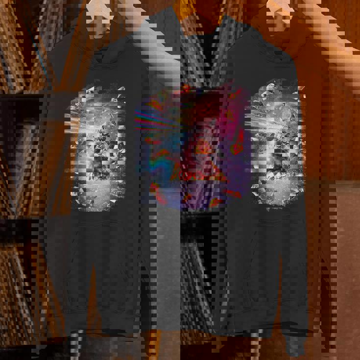 宇宙ピザ猫-レインボーレーザー、タコス、ブリトー パーカー