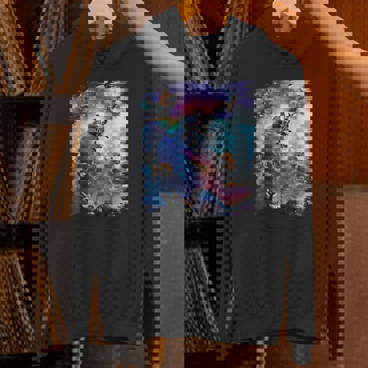 宇宙猫 乗馬サメ ギャラクシー レインボーキャット オンシャークス パーカー