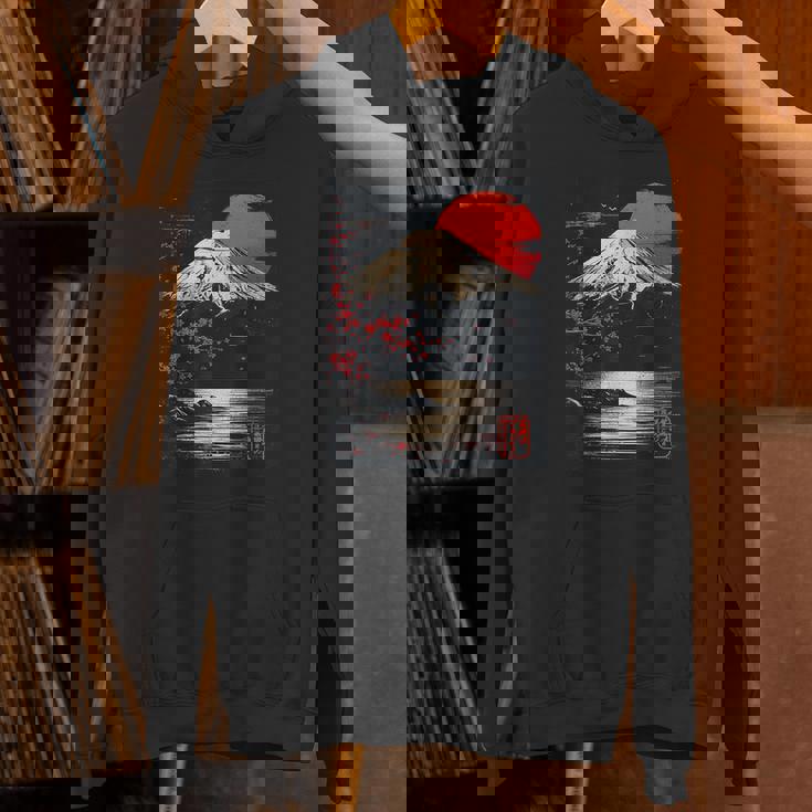 富士山と桜の至福 ヴィンテージ日本美術フュージョンtシャツ パーカー