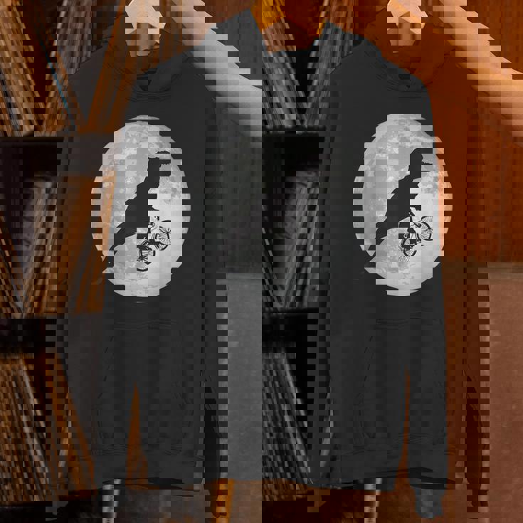 恐竜 ダイナソー 面白いtシャツ ティラノサウルス 月と自転車 サイクリング アート メンズ 子供 おもしろ 服 ネタ パーカー