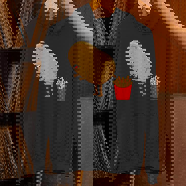 愉快なフライドポテト食べ物デザイン 男女兼用 パーカー