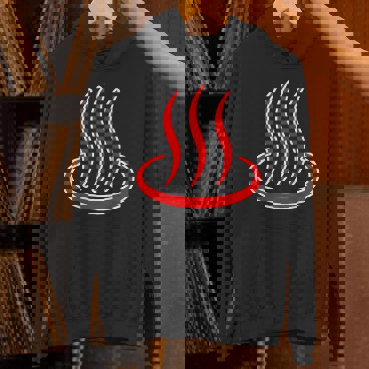 温泉マーク・赤 レッド（アイラブ 温泉／お風呂 大好き）銭湯 記号 お土産 旅行 メッセージ・面白 Hoodie