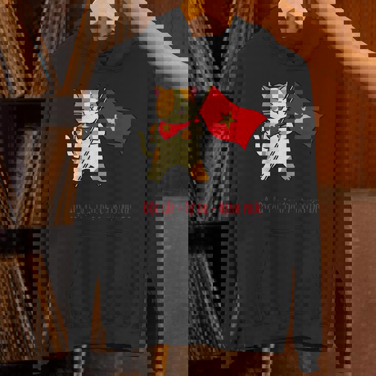 猫 ベトナム国旗 キティ おもしろギフト ブラック パーカー