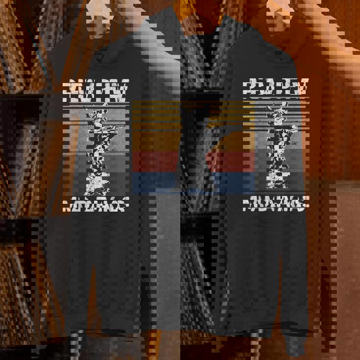 猫ビンテージpewpewpewマダファカス猫クレイジーピュー パーカー