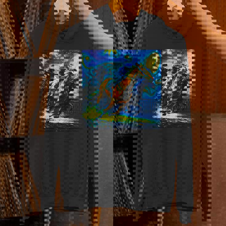 競馬 馬tシャツ おもしろ ウマ レース 馬 乗馬 競馬 面白いtシャツ メンズ グッズ ネタ 大人 男性 ゴッホ Hoodie