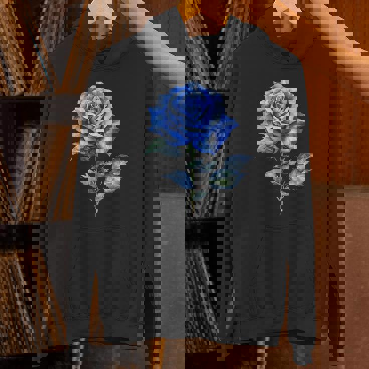 美しいブルーローズフローラルブルーフラワー Hoodie