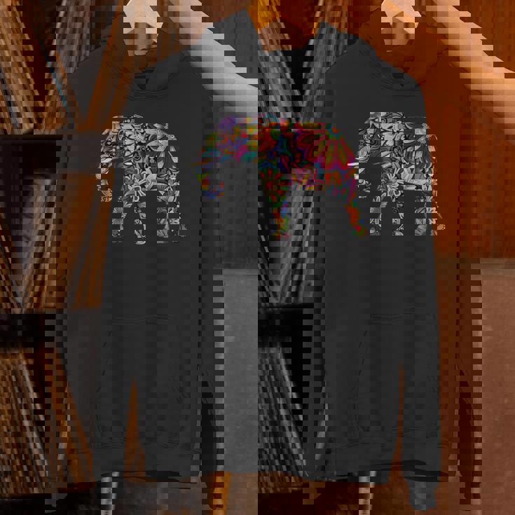 象 カラフル 象 絵画 レディース メンズ パーカー