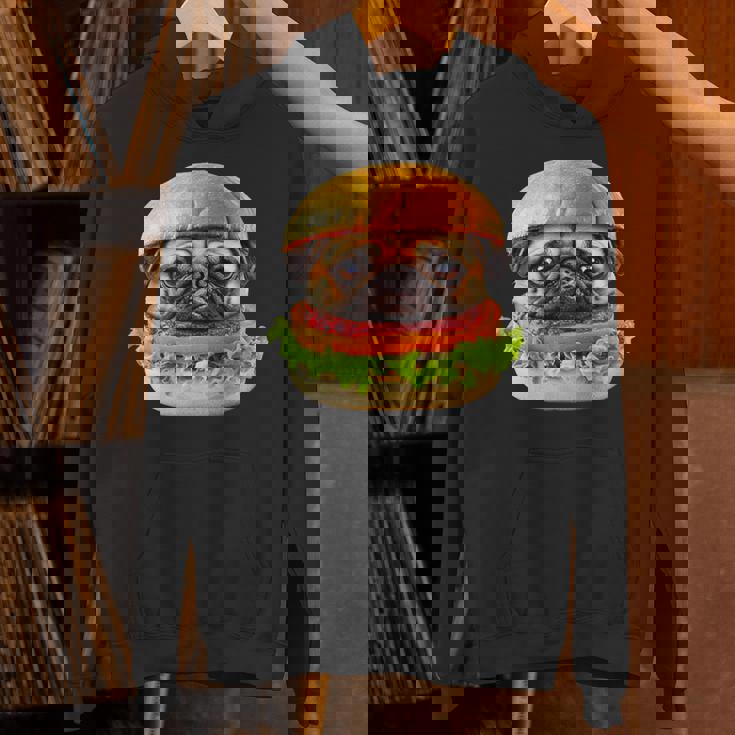 面白いtシャツ パグ 犬 ハンバーガー メンズ 犬好き グッズ かわいい おもしろ 面白い 服 ネタ パーカー