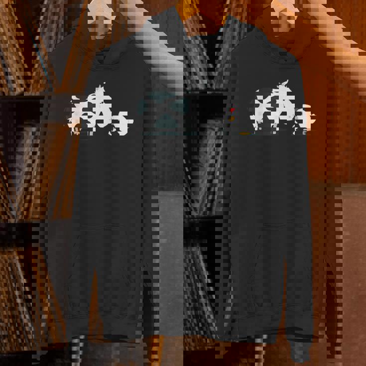 面白くてかわいい牛と鶏 牛柄 卵 漫画 パーカー