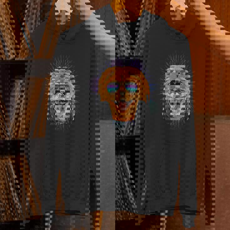 音楽チャウチャウdjヘッドフォン付き 音楽犬愛好家 Hoodie