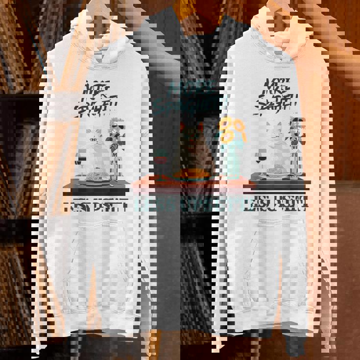 より多くのスパゲッティ、より少ないアップセッティ、イタリア料理 猫愛好家 パーカー