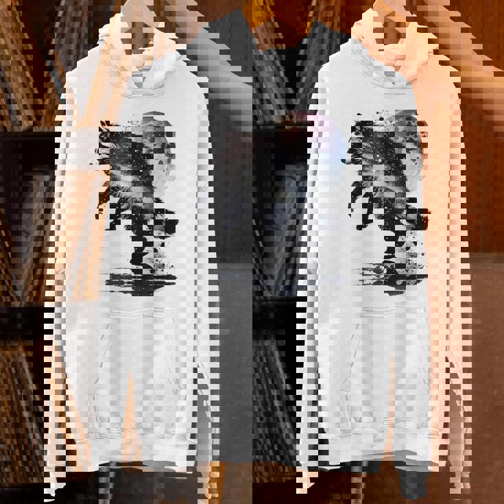 アライグマ アニマルモチーフ ムーンアート アニマルプリント アライグマ パーカー