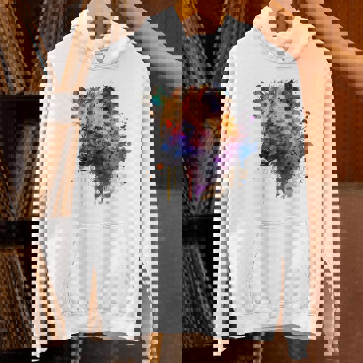 カラフルなハイエナプレデター 水彩画携帯電話ケース パーカー