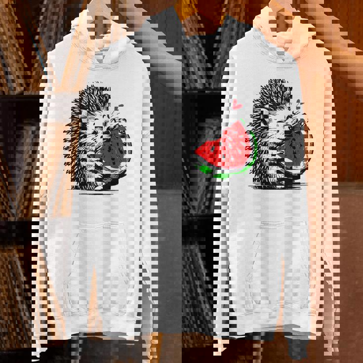 スイカの誕生日を食べるキュートで愛らしいハリネズミ Hoodie