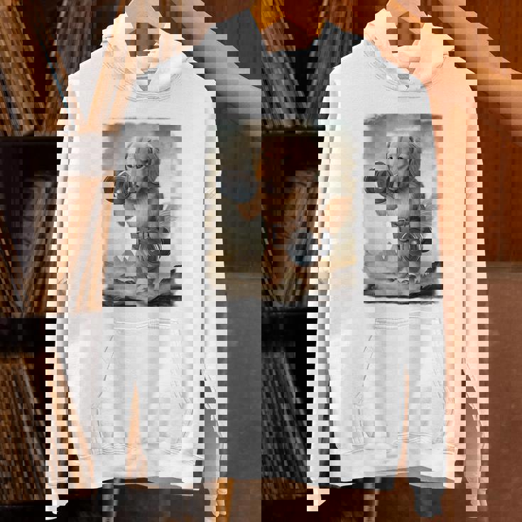 ダックスフンド 犬 筋トレ ウェイトリフティング ダンベル付き パーカー