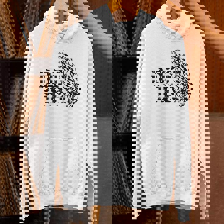 バック プリントを見る Idle Fury Don't Crykeleton Praying 泣かないで 祈る骸骨 パーカー