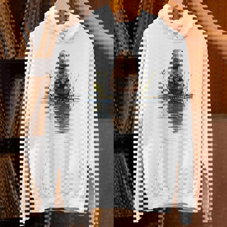 ビーバー 恋人 動物 アート イラスト グラフィック ビーバー パーカー