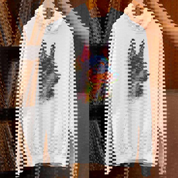 ミニチュア ピンシャー 犬 ペット アート カラフル ミニチュア ピンシャー パーカー