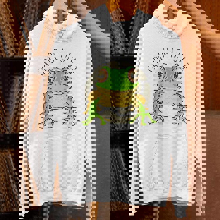 両生類の友達 恋人デザイン グリーンフロッグ Hoodie