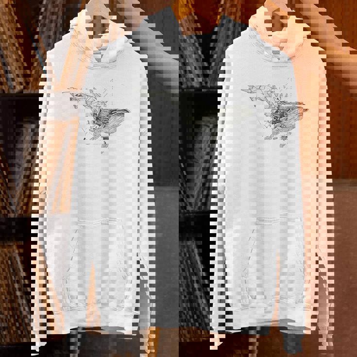 幾何学的クジラtシャツ メンズ シャツ レディース ブラック ホワイト パーカー