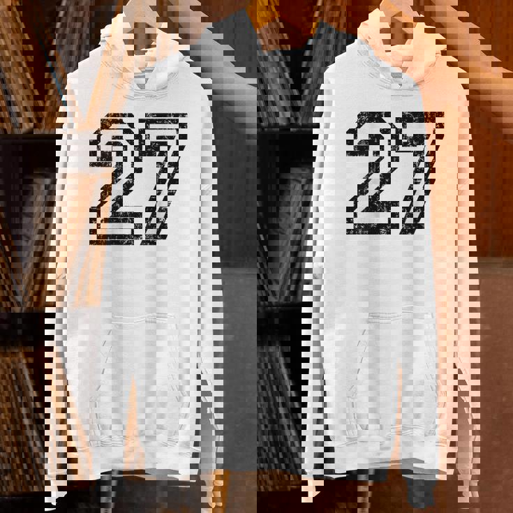 数字 27 ヴィンテージ ブラックホワイト パーカー