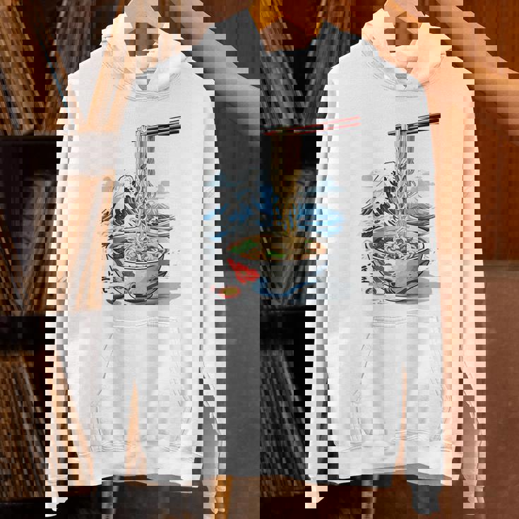 日本の麺スープ ラーメン 浮世絵 日本波 ヴィンテージ パーカー