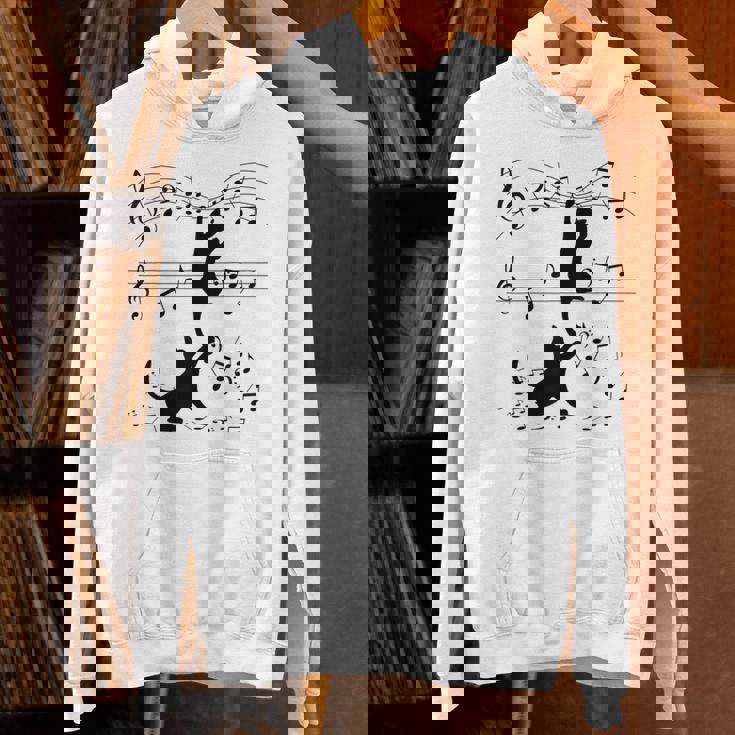 楽譜で遊ぶ面白い猫 Hoodie