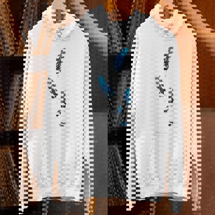 落ちる青い鳥の羽 パーカー