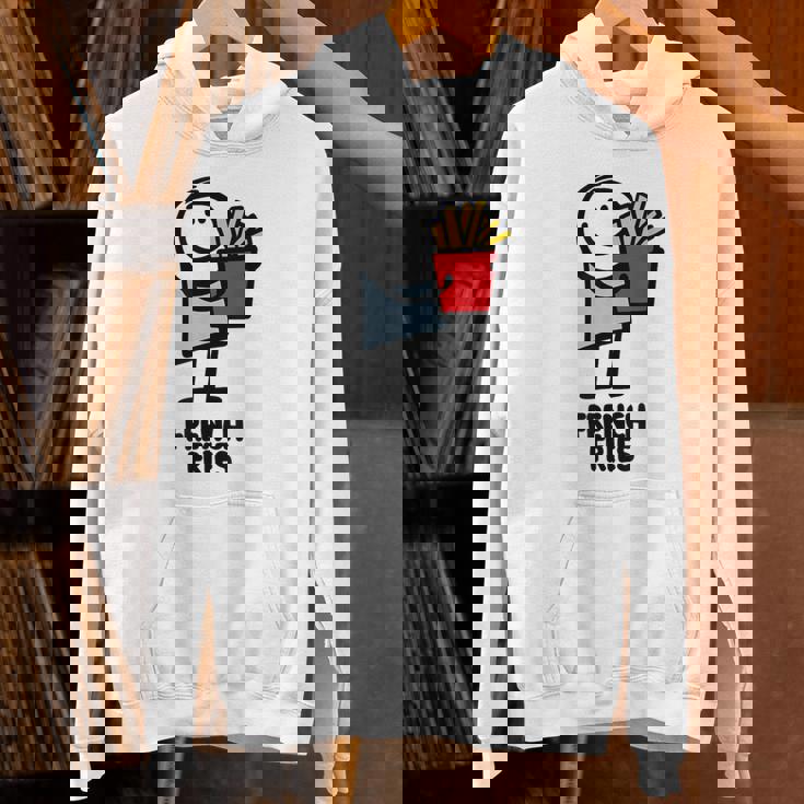 面白い漫画のキャラクターグラフィックが付いたクールでおいしいフライドポテト。 Hoodie