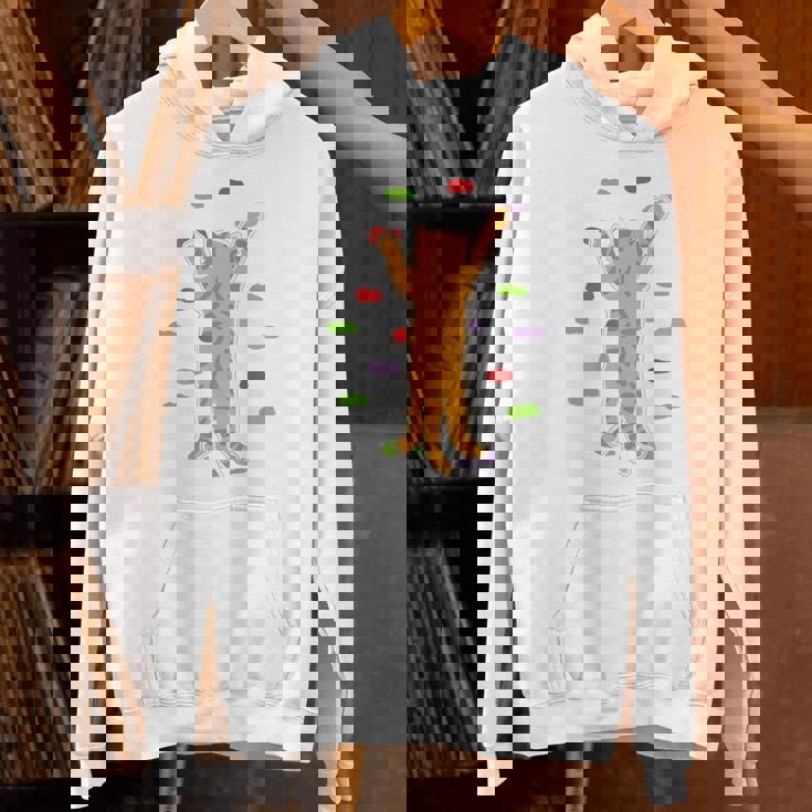 面白くてかわいいボルダーロッククライミングキャット背中にプリント Hoodie
