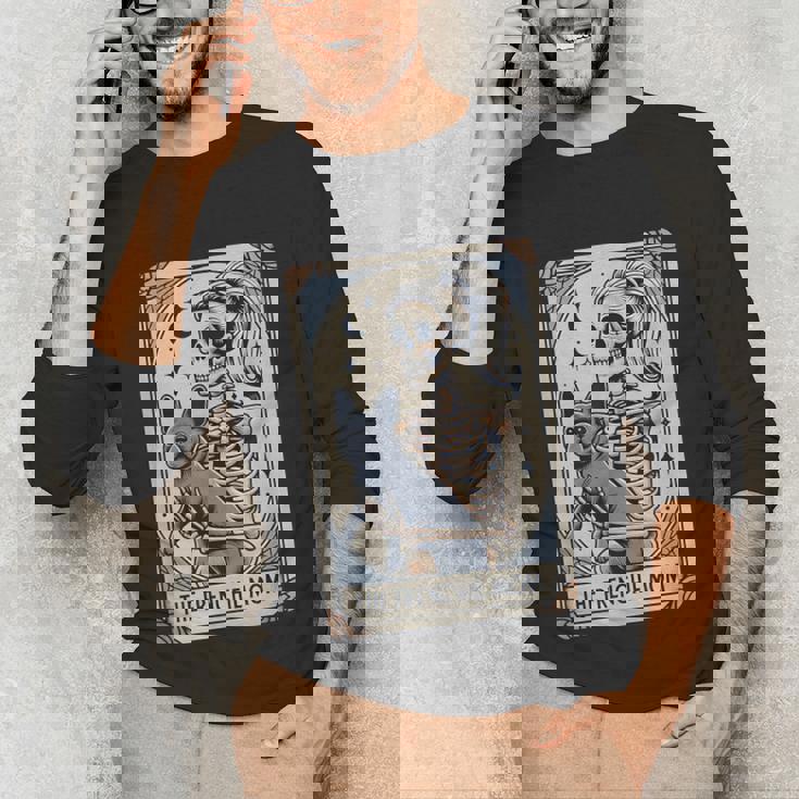 Frenchie Dog Mom Tarot Card French Bulldog Skeleton Mom Unisex Long Sleeve T-Shirt
