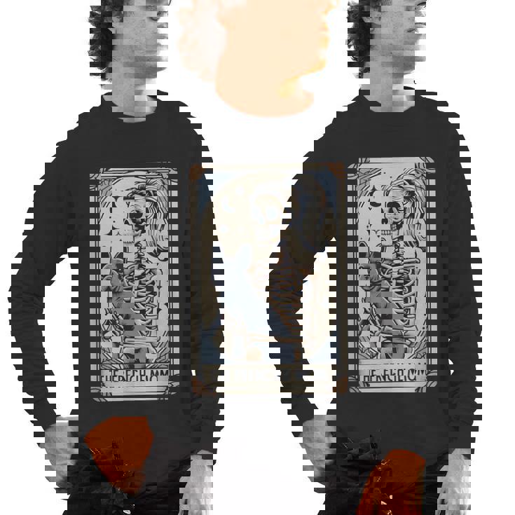 Frenchie Dog Mom Tarot Card French Bulldog Skeleton Mom Men's Long Sleeve T-Shirt