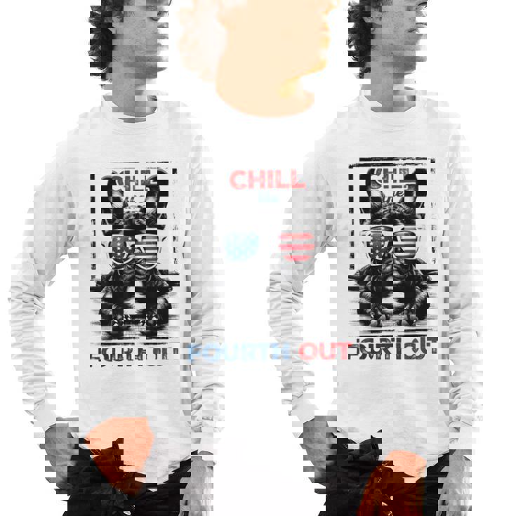 Chill The Fourth Out 4th Of July Cute French Bulldog Men's Long Sleeve T-Shirt