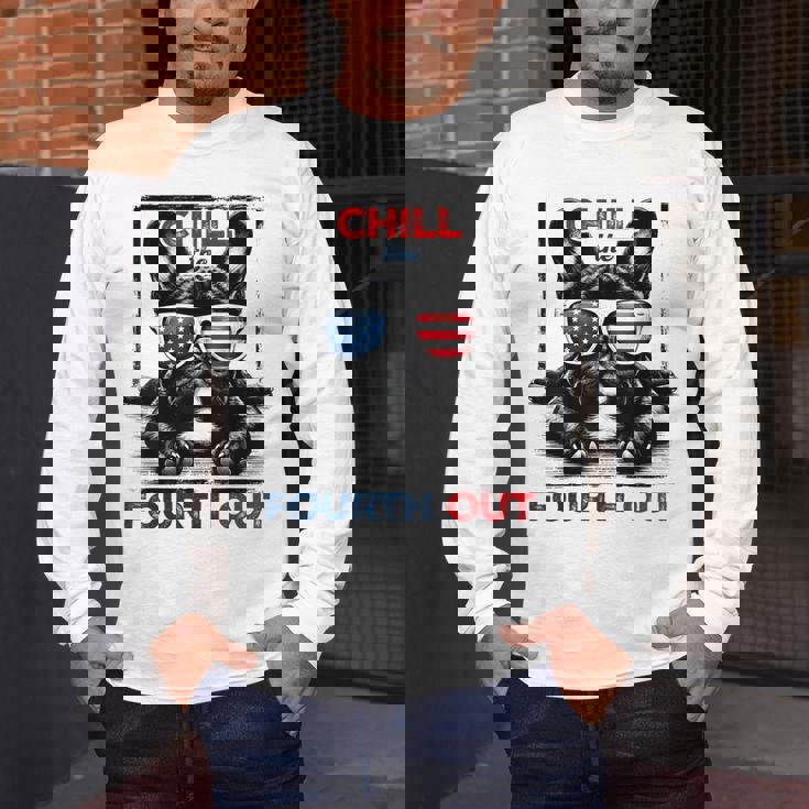Chill The Fourth Out 4th Of July Cute French Bulldog Men's Long Sleeve T-Shirt