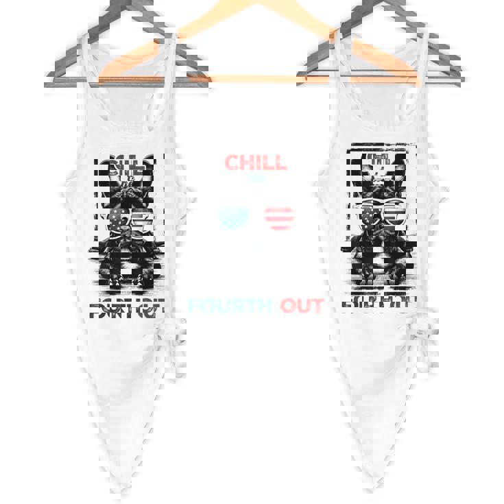 Chill The Fourth Out 4th Of July Cute French Bulldog Flowy Tank