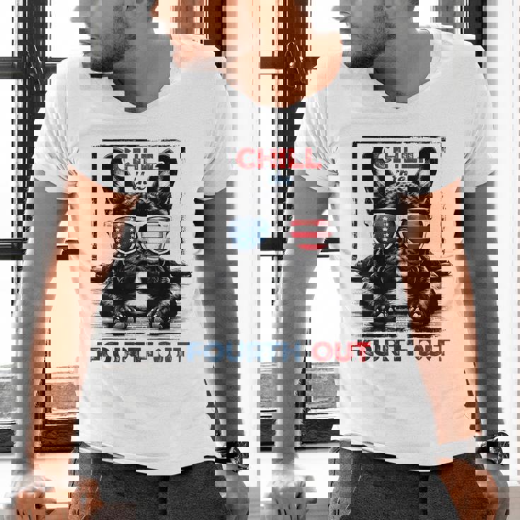 Chill The Fourth Out 4th Of July Cute French Bulldog Men's V-Neck T-Shirt