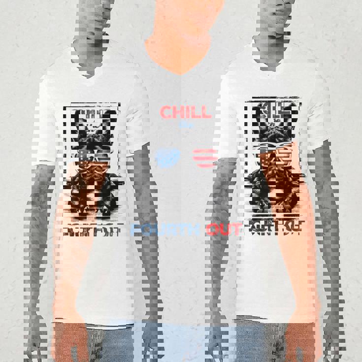 Chill The Fourth Out 4th Of July Cute French Bulldog Men's V-Neck T-Shirt