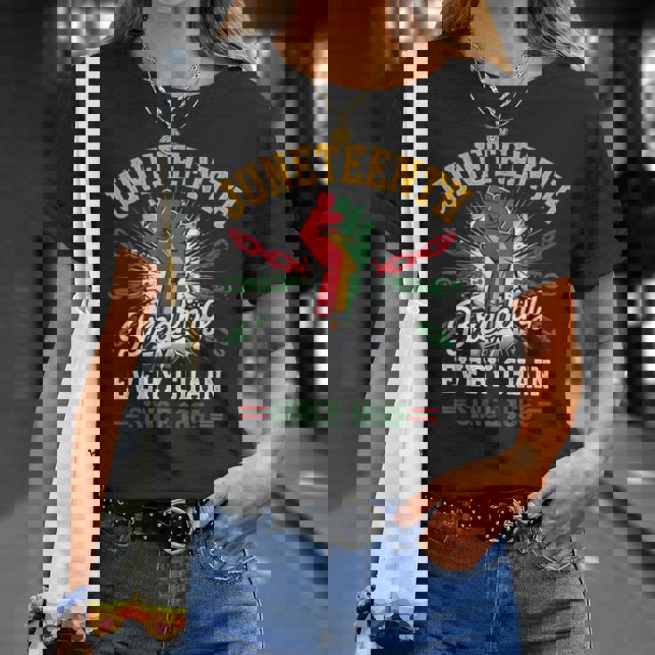 1865年以来、すべてのチェーンを破る 女性 男性 Junenth Freedom Tシャツ 彼女への贈り物