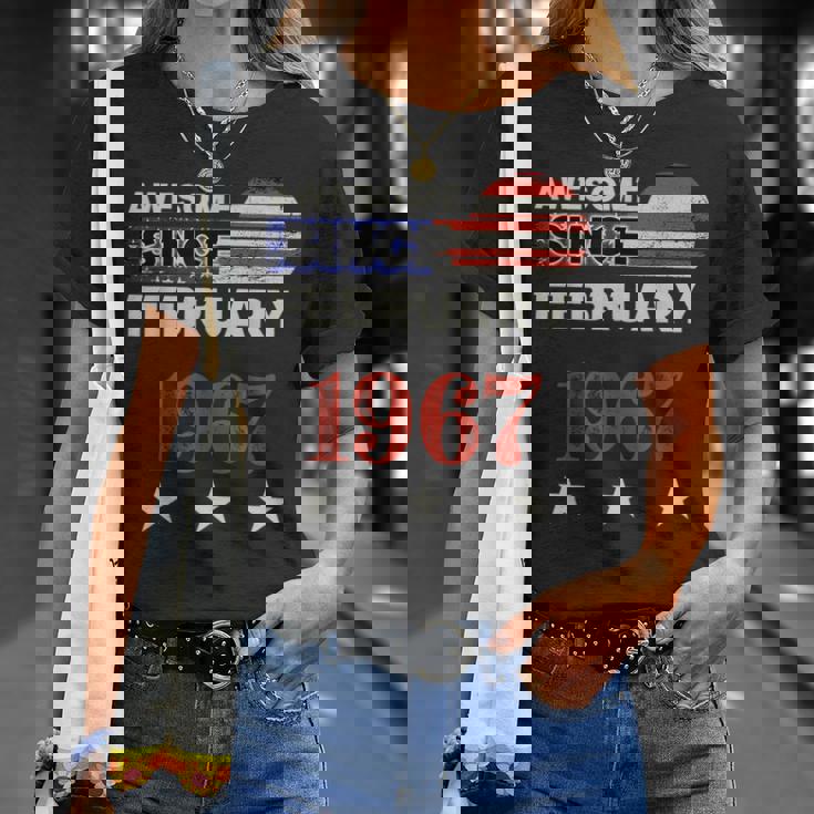 1967年以来素晴らしいヴィンテージアメリカ国旗クラシック1967年2月。 Tシャツ 彼女への贈り物