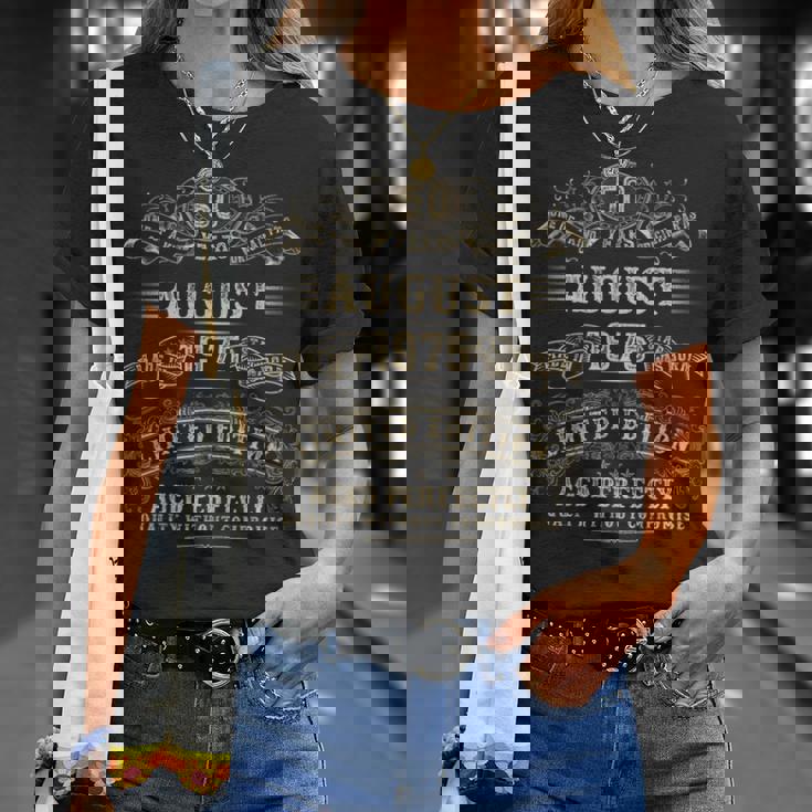 1975年8月 50歳の誕生日プレゼント 男性 50歳 誕生日 Tシャツ 彼女への贈り物