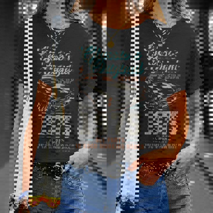 1975年生まれ ヴィンテージカー 50歳の誕生日 Tシャツ 彼女への贈り物